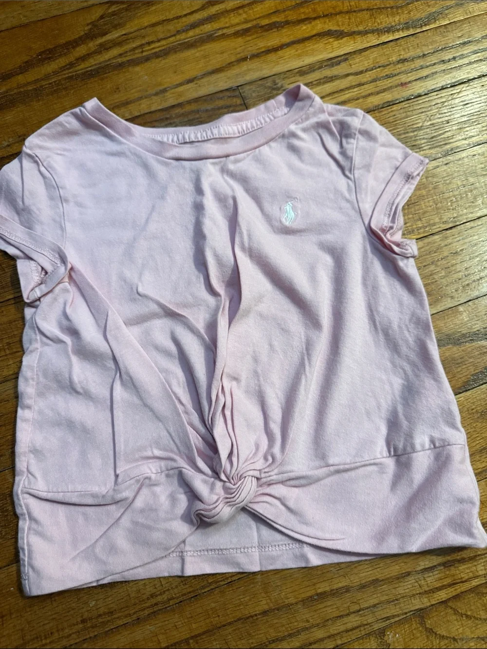 Ralph Lauren Light Pink Short Sleeve Knot-Front Tee